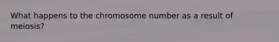 What happens to the chromosome number as a result of meiosis?