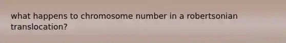 what happens to chromosome number in a robertsonian translocation?