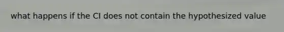 what happens if the CI does not contain the hypothesized value