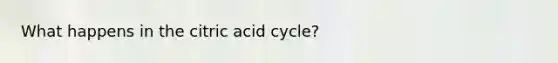 What happens in the citric acid cycle?