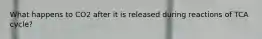 What happens to CO2 after it is released during reactions of TCA cycle?