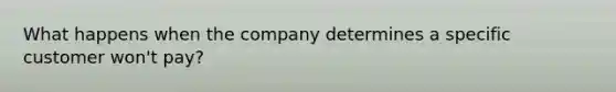 What happens when the company determines a specific customer won't pay?