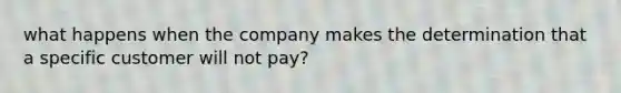 what happens when the company makes the determination that a specific customer will not pay?