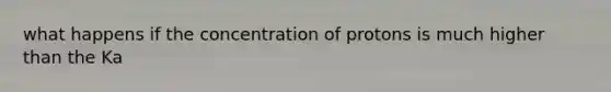 what happens if the concentration of protons is much higher than the Ka