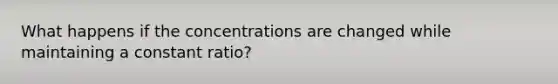 What happens if the concentrations are changed while maintaining a constant ratio?