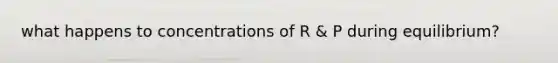 what happens to concentrations of R & P during equilibrium?