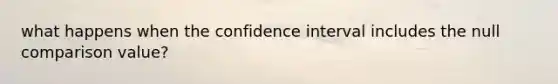 what happens when the confidence interval includes the null comparison value?