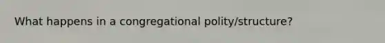 What happens in a congregational polity/structure?