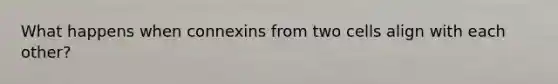 What happens when connexins from two cells align with each other?