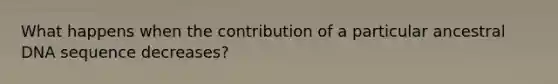 What happens when the contribution of a particular ancestral DNA sequence decreases?