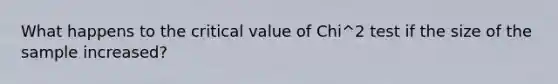 What happens to the critical value of Chi^2 test if the size of the sample increased?