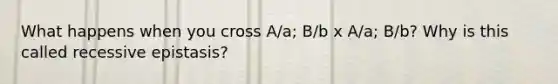 What happens when you cross A/a; B/b x A/a; B/b? Why is this called recessive epistasis?