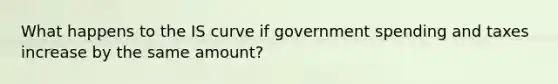 What happens to the IS curve if government spending and taxes increase by the same amount?