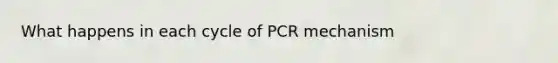 What happens in each cycle of PCR mechanism