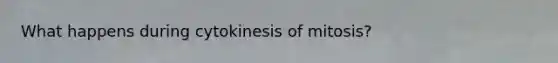 What happens during cytokinesis of mitosis?