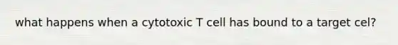 what happens when a cytotoxic T cell has bound to a target cel?