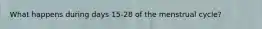 What happens during days 15-28 of the menstrual cycle?