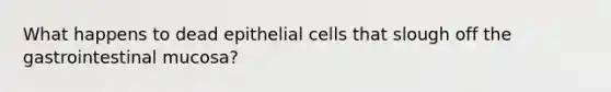 What happens to dead epithelial cells that slough off the gastrointestinal mucosa?