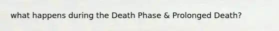 what happens during the Death Phase & Prolonged Death?