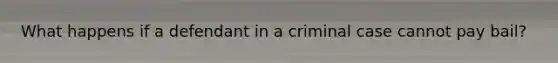 What happens if a defendant in a criminal case cannot pay bail?