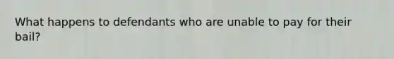 What happens to defendants who are unable to pay for their bail?