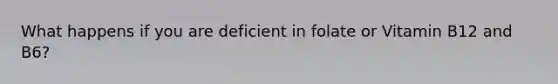 What happens if you are deficient in folate or Vitamin B12 and B6?
