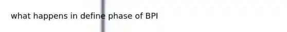 what happens in define phase of BPI