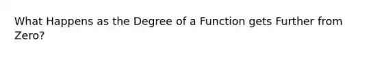 What Happens as the Degree of a Function gets Further from Zero?