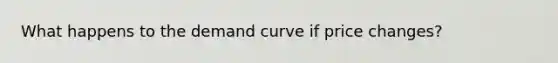 What happens to the demand curve if price changes?