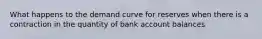 What happens to the demand curve for reserves when there is a contraction in the quantity of bank account balances