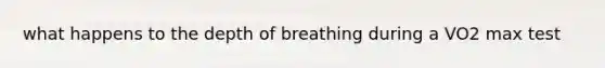 what happens to the depth of breathing during a VO2 max test