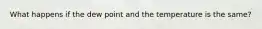 What happens if the dew point and the temperature is the same?