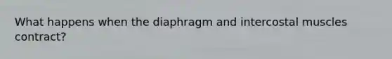 What happens when the diaphragm and intercostal muscles contract?