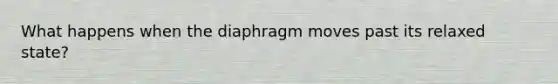 What happens when the diaphragm moves past its relaxed state?