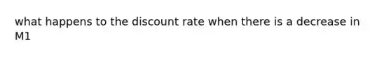 what happens to the discount rate when there is a decrease in M1