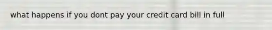 what happens if you dont pay your credit card bill in full