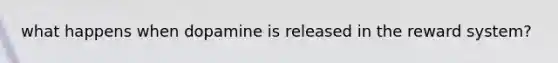 what happens when dopamine is released in the reward system?