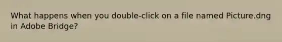 What happens when you double-click on a file named Picture.dng in Adobe Bridge?