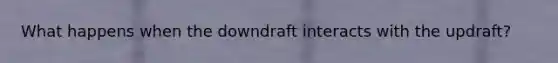 What happens when the downdraft interacts with the updraft?