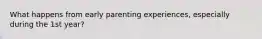 What happens from early parenting experiences, especially during the 1st year?