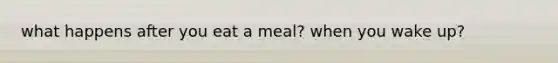 what happens after you eat a meal? when you wake up?