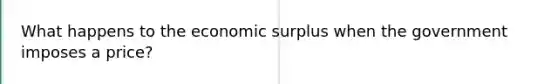 What happens to the economic surplus when the government imposes a price?