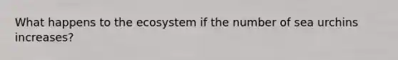 What happens to the ecosystem if the number of sea urchins increases?