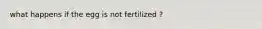 what happens if the egg is not fertilized ?