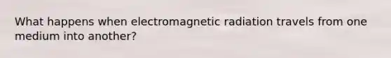 What happens when electromagnetic radiation travels from one medium into another?