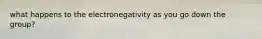 what happens to the electronegativity as you go down the group?