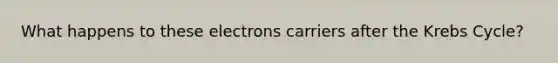 What happens to these electrons carriers after the Krebs Cycle?