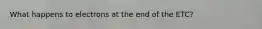 What happens to electrons at the end of the ETC?