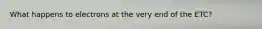 What happens to electrons at the very end of the ETC?