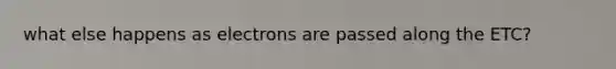 what else happens as electrons are passed along the ETC?